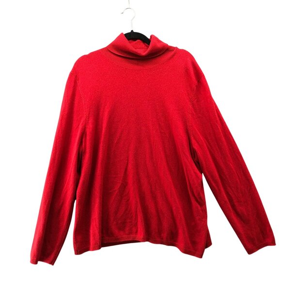 NWT Sutton Studio 100% Cashmere Sweater Womens 2X Red Turtleneck - Picture 1 of 9